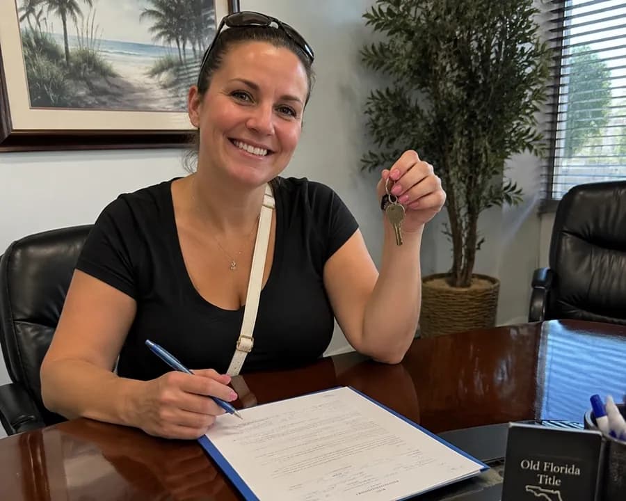 Stephanie after a property closing in Cape Coral, FL